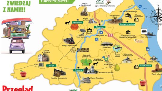 Mapa turystyczno-gastronomiczna powiatu piaseczyńskiego i okolic 2025