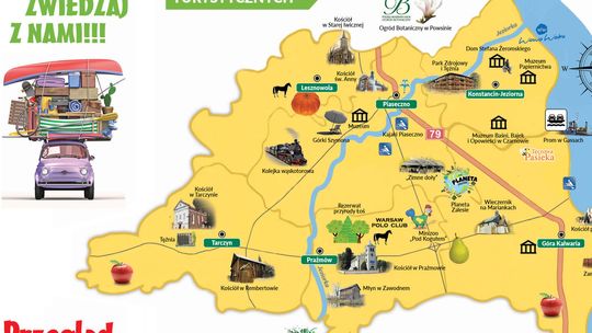 Mapa turystyczno-gastronomiczna powiatu piaseczyńskiego i okolic 2025