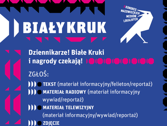 „Biały Kruk” dla dziennikarzy mediów lokalnych – ostatnie dni na zgłoszenia!