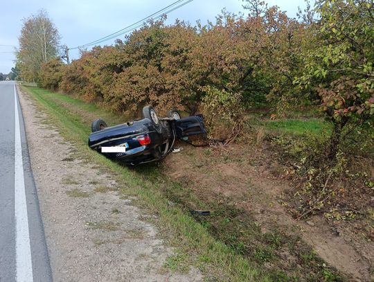 Dachowanie Audi, rannego kierowcę zabrał śmigłowiec LPR