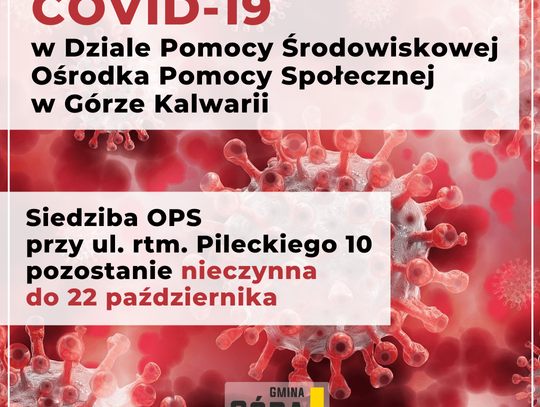 Dział Pomocy Środowiskowej OPS nieczynny do 22 października