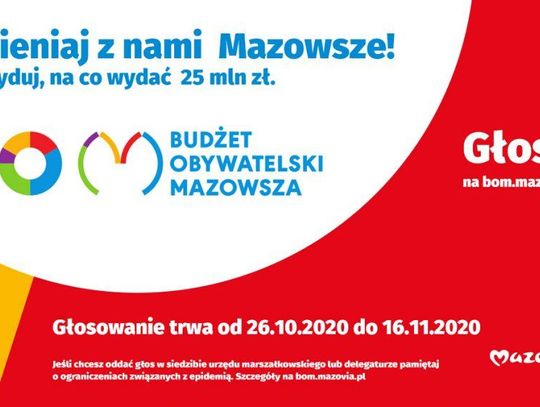 Głosowanie w Budżecie Obywatelskim Mazowsza