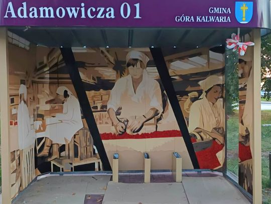 Hortex na przystanku. Mural przypomina historię dawnego zakładu