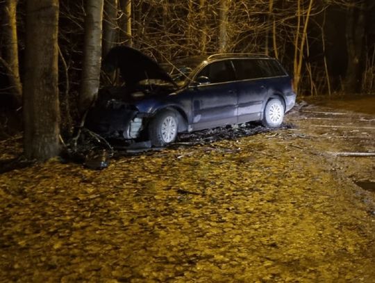 Konstancin-Jeziorna. 15-latek rozbił auto na drzewie