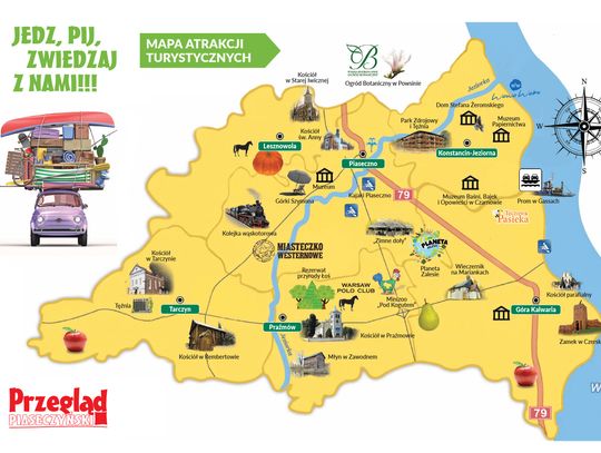 Mapa turystyczno-gastronomiczna powiatu piaseczyńskiego i okolic