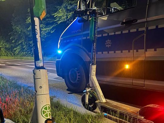 Nieudana nocna eskapada hulajnogą po Piasecznie – promile i pasażer nie pomogli