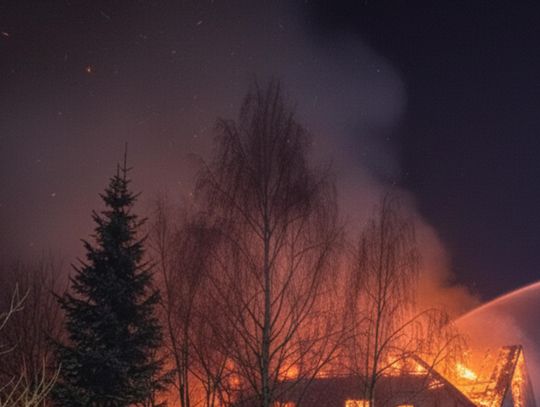Nocny pożar w Julianowie
