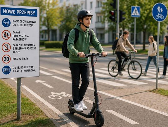 Nowe przepisy dla rowerzystów i użytkowników hulajnóg elektrycznych od czerwca
