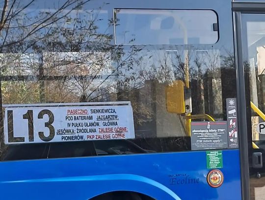Od sierpnia L13 tylko do Zalesia