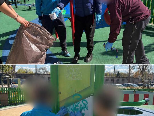 Plac zabaw wysprzątany