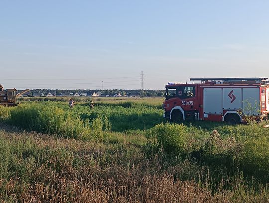 Pożar kombajnu w Nowej Woli