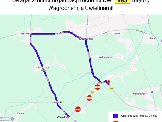 Remont DW 683 w gminie Prażmów. Droga będzie zamknięta, wyznaczono objazdy