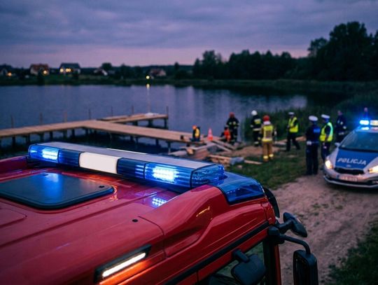 Tragiczny wypadek w Jeziorzanach. Mężczyzna utonął podczas prac przy pomoście