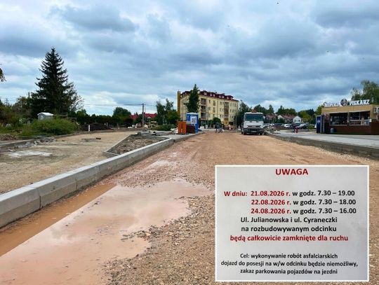 Utrudnienia na Julianowskiej i Cyraneczki. Ulice będą całkowicie zamykane