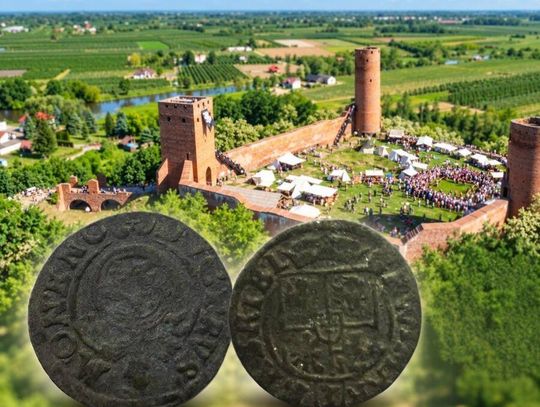 Srebrny półtorak pruski z 1624 roku znaleziony przez 9-letniego chłopca podczas zwiedzania Zamku Książąt Mazowieckich w Czersku.