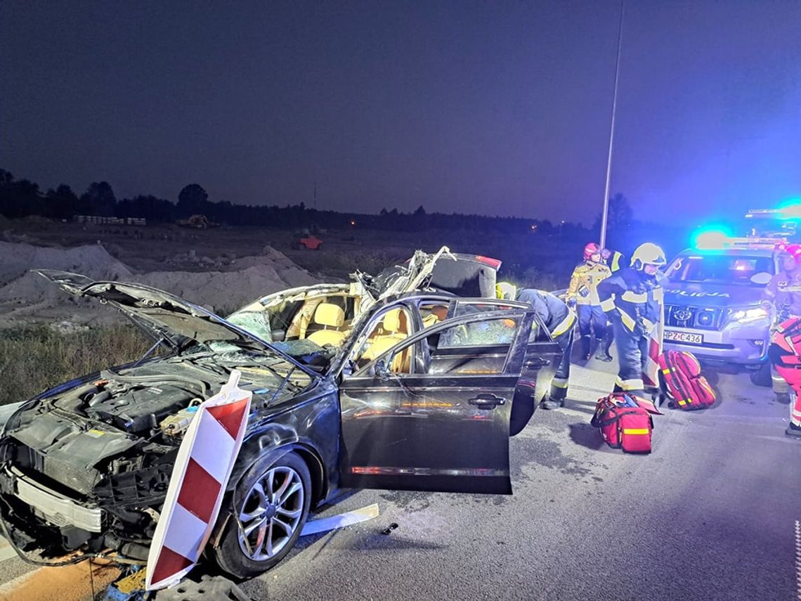 Audi zderzyło się z łosiem. Są utrudnienia na S7!