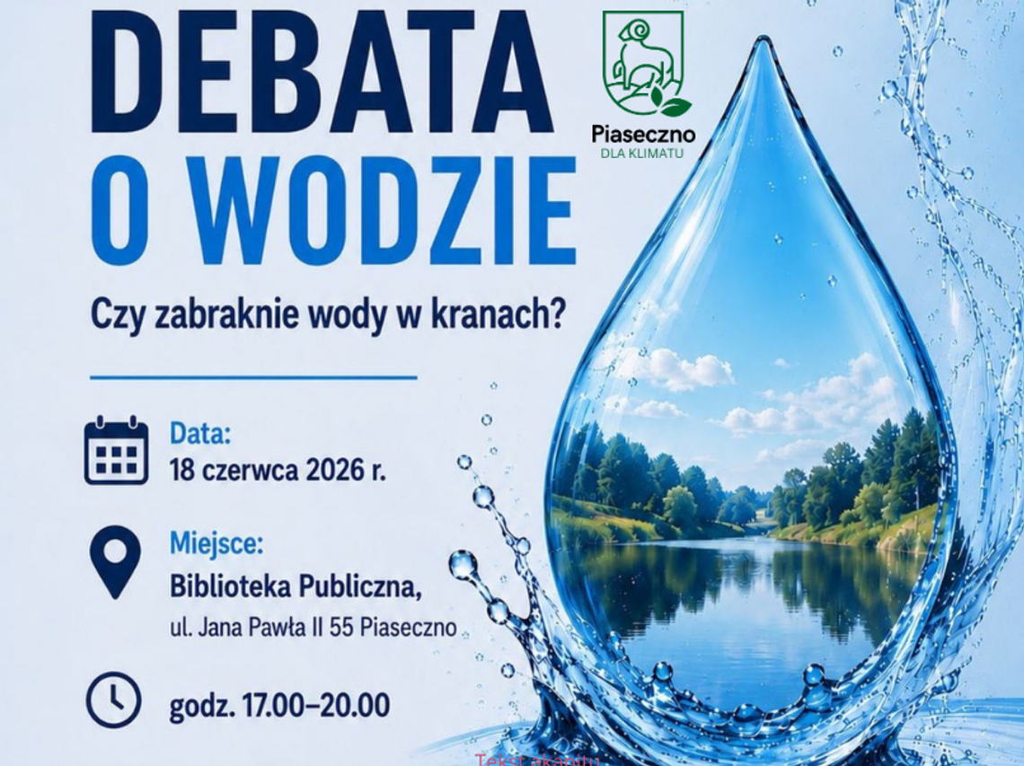 Debata o wodzie w Piasecznie: Czy zabraknie wody w kranach? Debata o wodzie w Piasecznie: Czy zabraknie wody w kranach?