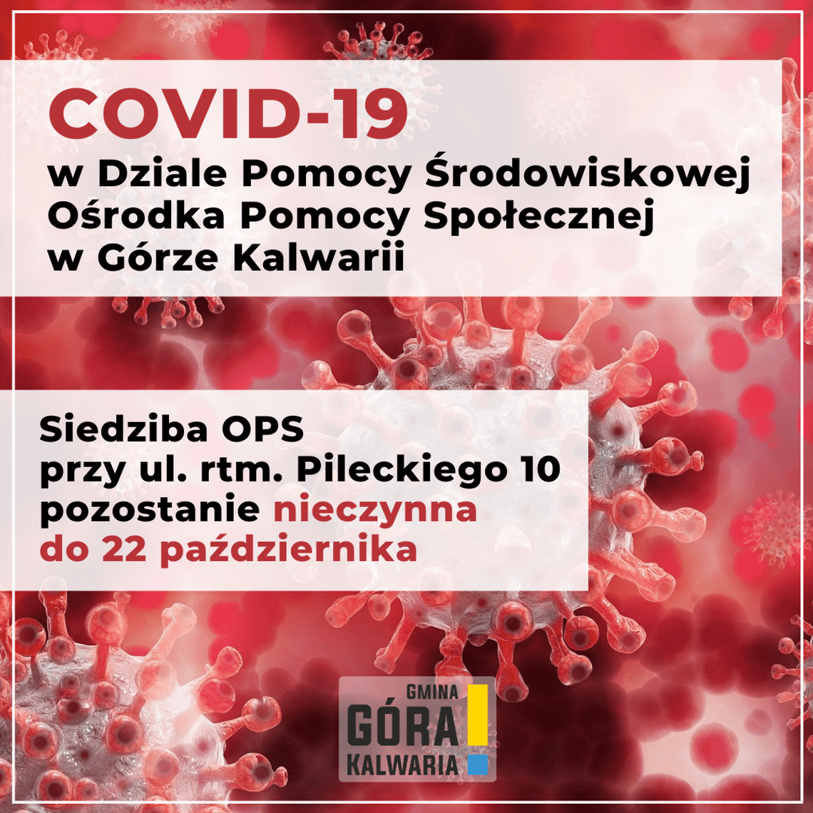 Dział Pomocy Środowiskowej OPS nieczynny do 22 października