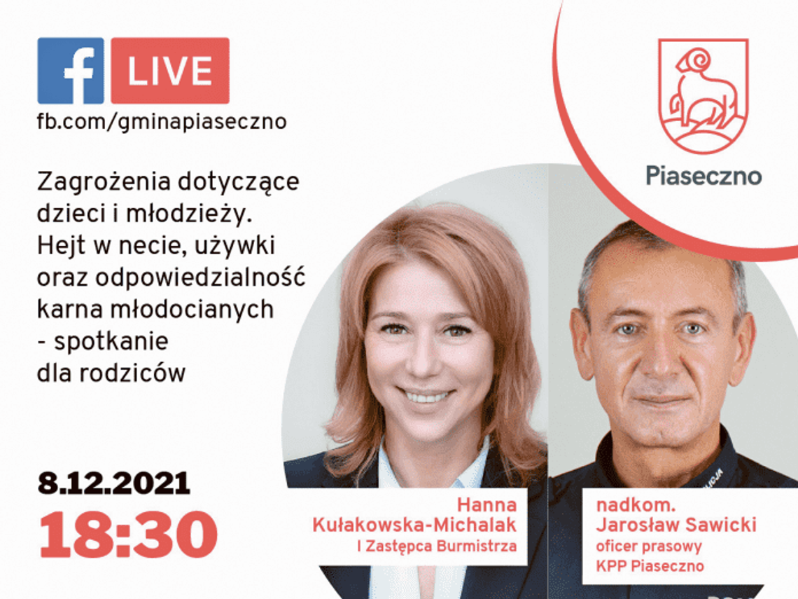 Facebook Live z policjantem – hejt, używki, odpowiedzialność karna młodocianych