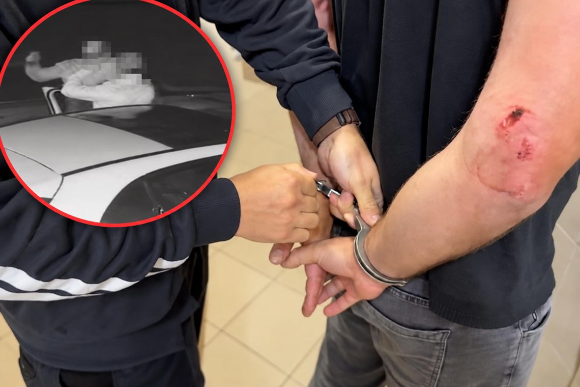 Groził kierowcy śmiercią i wybił szybę łyżką do opon [WIDEO]
