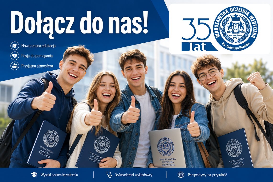 Kształcenie na najwyższym poziomie! Warszawska Uczelnia Medyczna rekrutuje na rok akademicki 2026/27