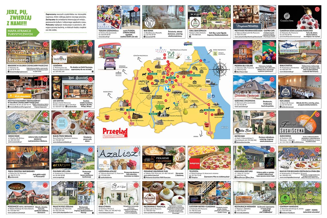 MAPA TURYSTYCZNO-GASTRONOMICZNA Powiat Piaseczyński