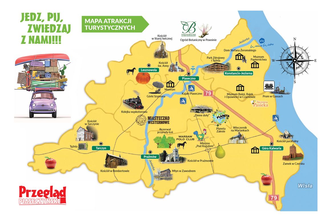 Mapa turystyczno-gastronomiczna powiatu piaseczyńskiego i okolic