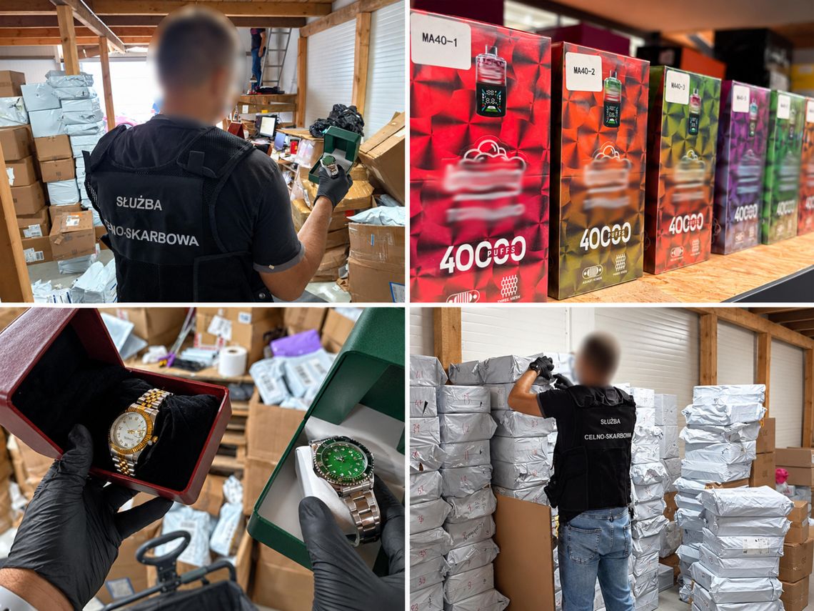 Nielegalne towary za niemal 16 mln zł w magazynach w powiecie piaseczyńskim [WIDEO]