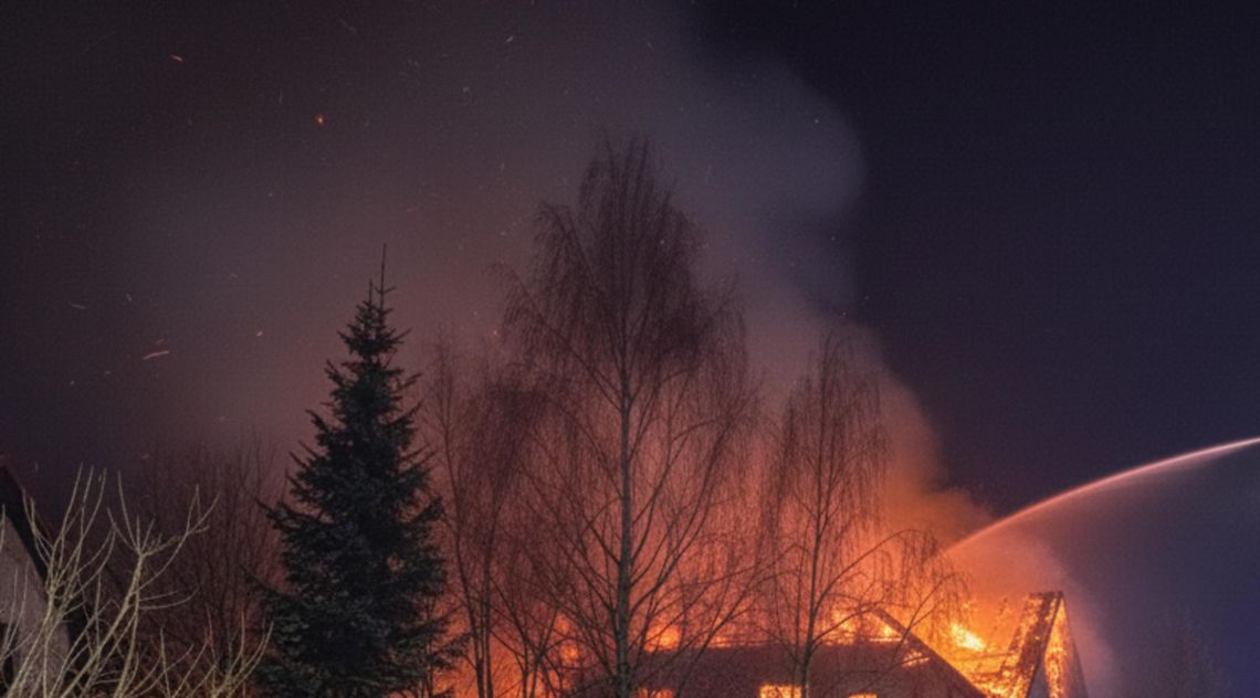 Nocny pożar w Julianowie