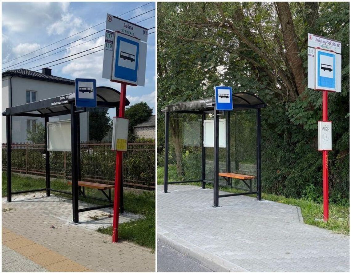 Nowe wiaty przystankowe w gminie Prażmów. Stanęły w dwóch miejscowościach Nowe wiaty przystankowe w gminie Prażmów. Stanęły w dwóch miejscowościach