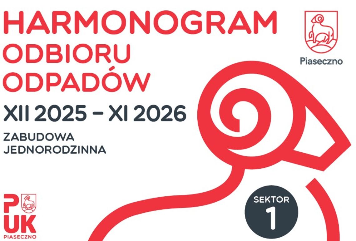 Nowy harmonogram odbioru odpadów od grudnia Nowy harmonogram odbioru odpadów od grudnia