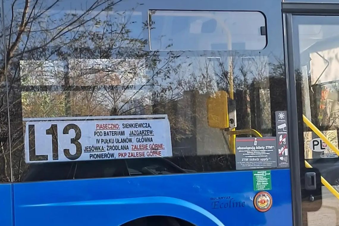 Od sierpnia L13 tylko do Zalesia
