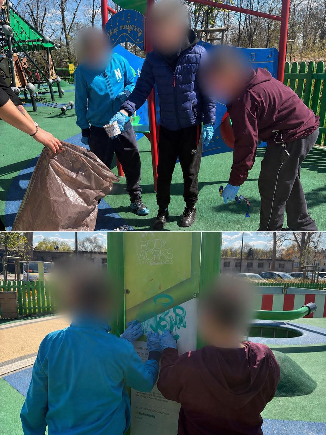 Plac zabaw wysprzątany