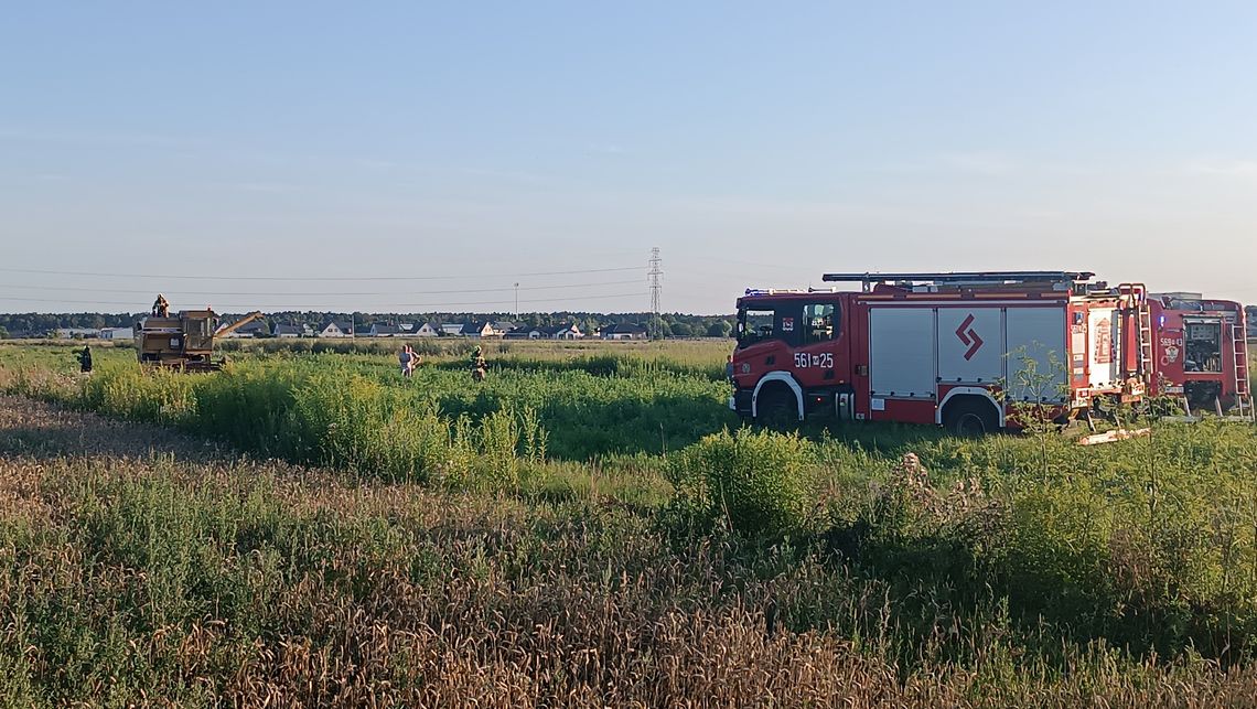 Pożar kombajnu w Nowej Woli