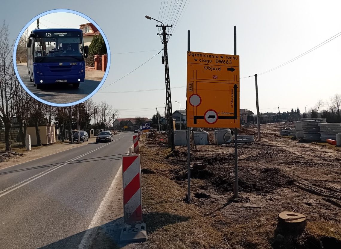 Remont drogi 683 i budowa ronda – zmiana trasy linii L25