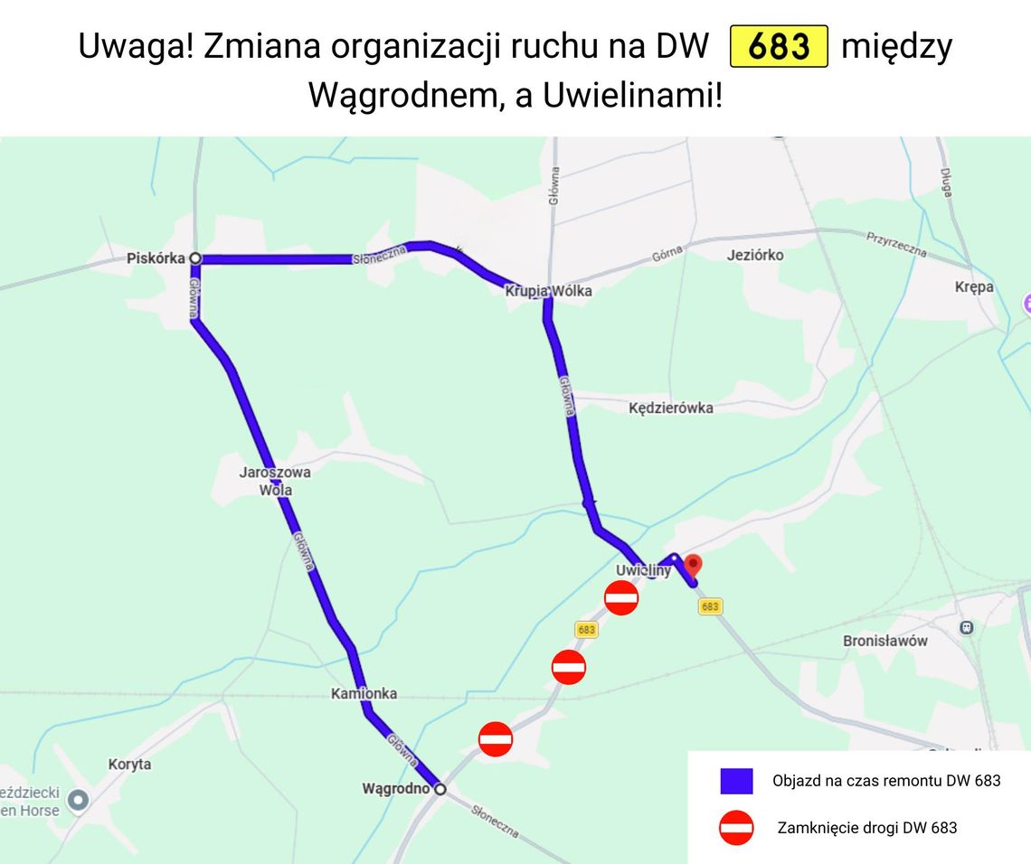 Remont DW 683 w gminie Prażmów. Droga będzie zamknięta, wyznaczono objazdy