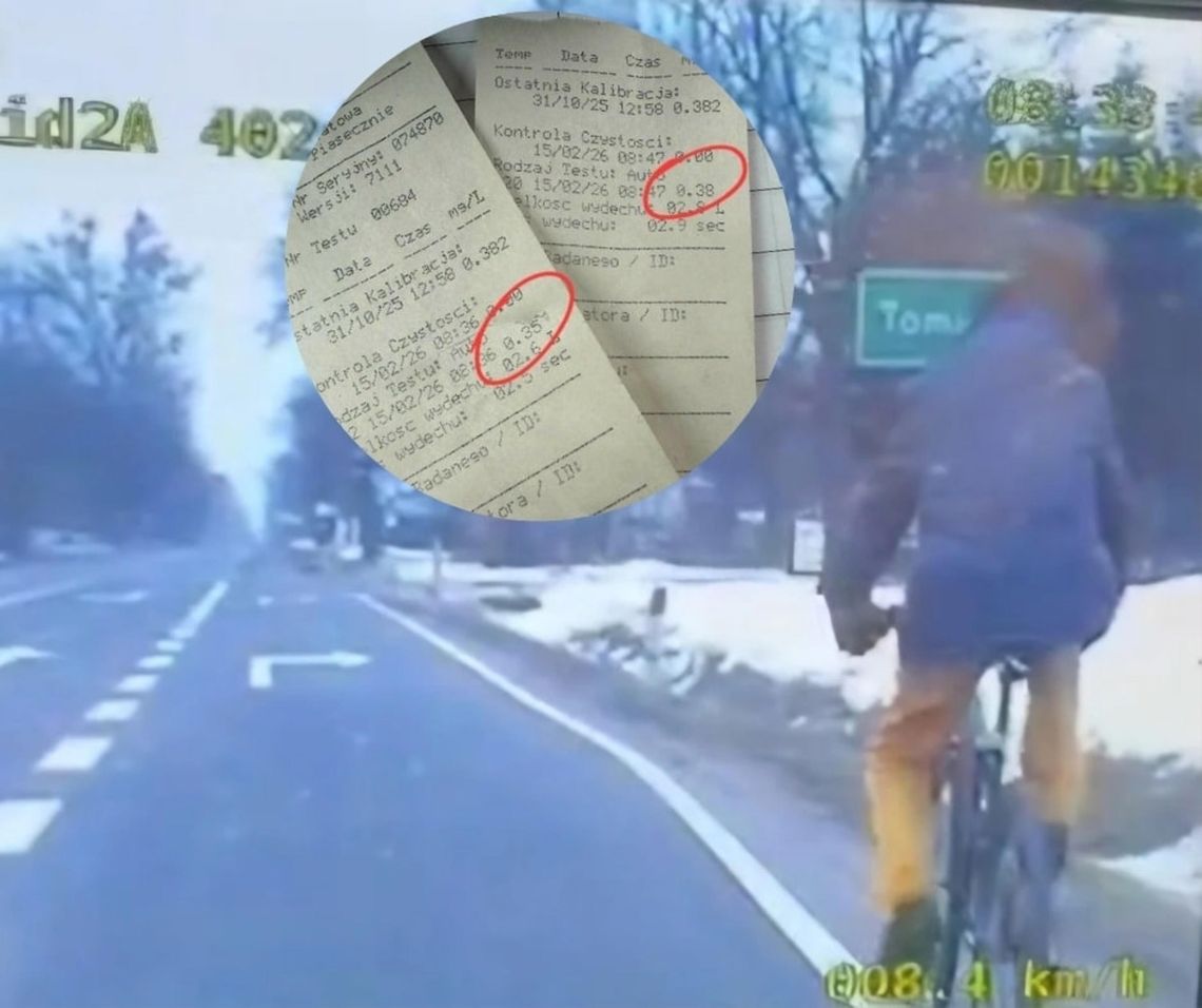 Rowerem pod wpływem po DK79 w Piasecznie