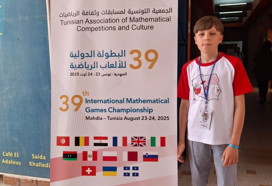 Sukces ucznia z Jazgarzewa na mistrzostwach matematycznych w Tunezji