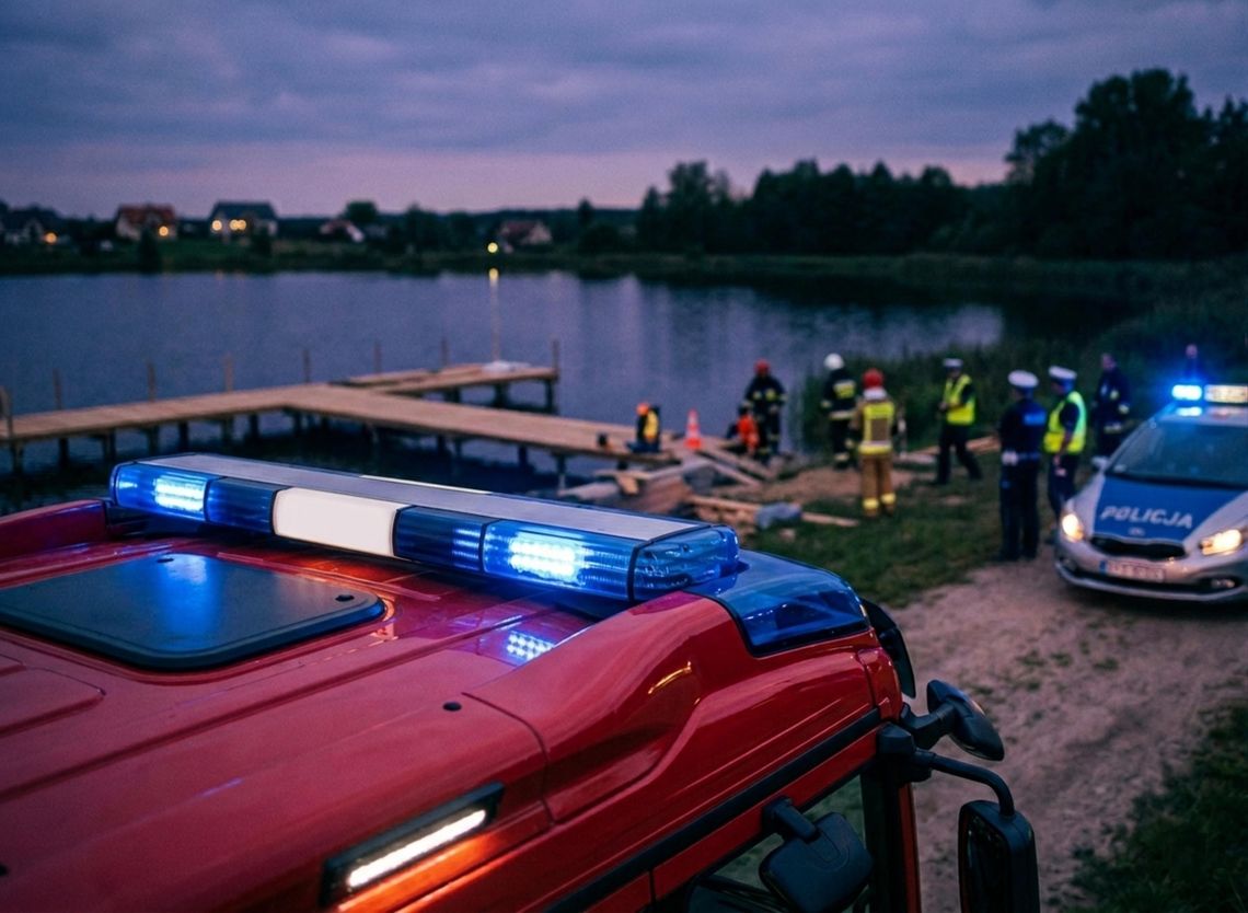 Tragiczny wypadek w Jeziorzanach. Mężczyzna utonął podczas prac przy pomoście