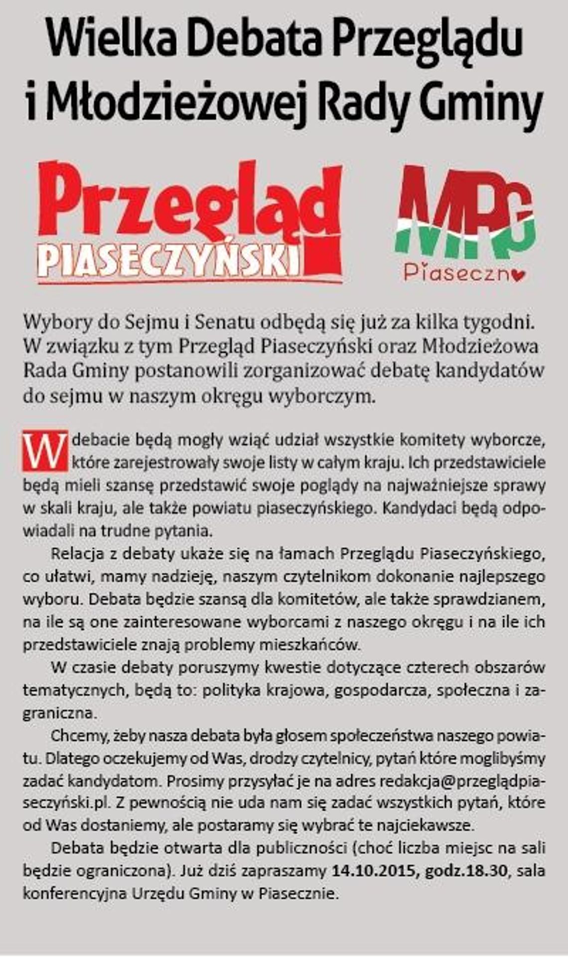 Wielka debata w Piasecznie