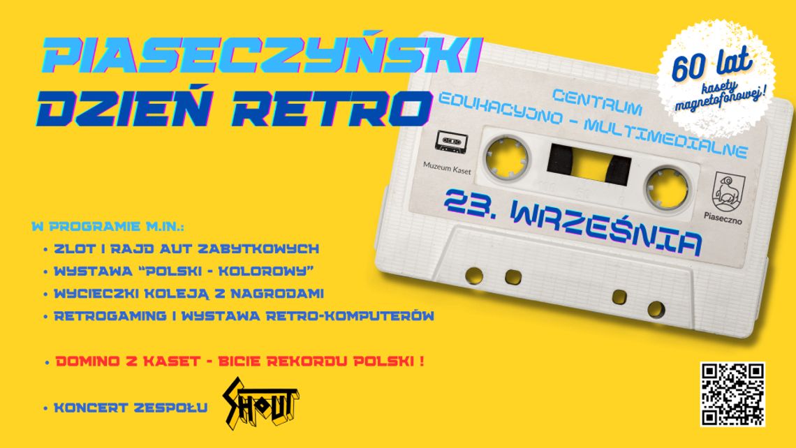 Wielkie domino z kaset na Piaseczyńskim Dniu Retro