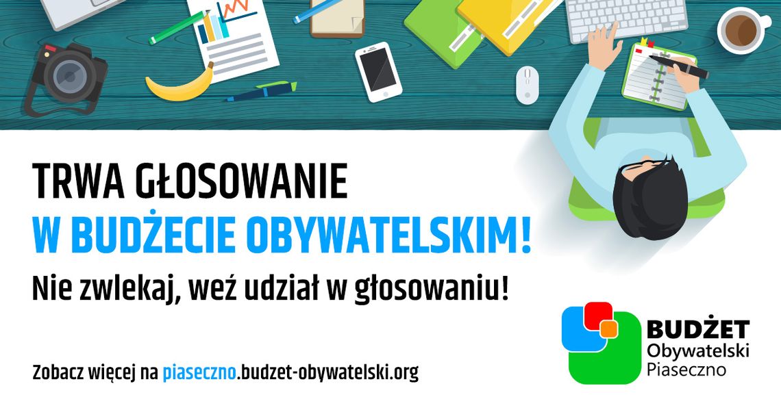 Zagłosuj na projekty Budżetu Obywatelskiego Gminy Piaseczno. Głosowanie już trwa!