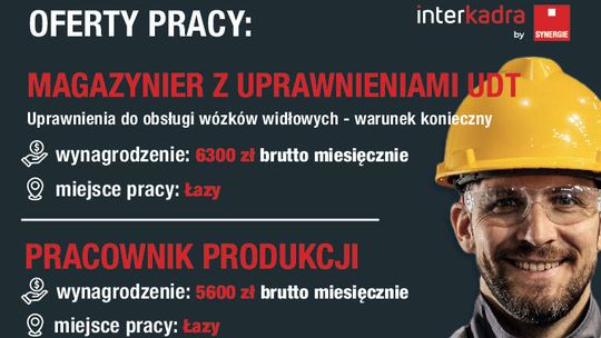 Magazynier z uprawnieniami UDT oraz Pracownik Produkcji - Łazy Magazynier z uprawnieniami UDT oraz Pracownik Produkcji - Łazy