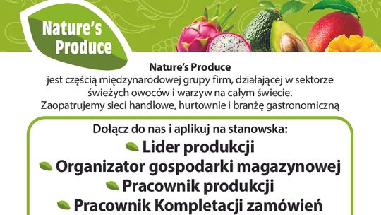 NATURE'S PRODUCE zatrudni