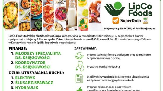 Poszukujemy pracowniców do zakładu w Karczewie w ramach Spółki SuperDrob