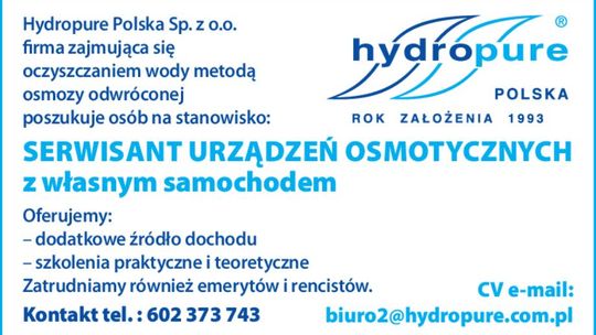 SERWISANT URZĄDZEŃ OSMOTYCZNYCH