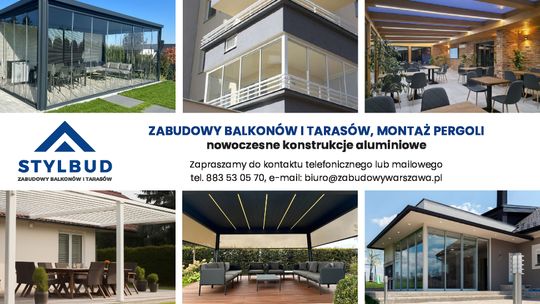 ZABUDOWY BALKONÓW I TARASÓW, MONTAŻ PERGOLI