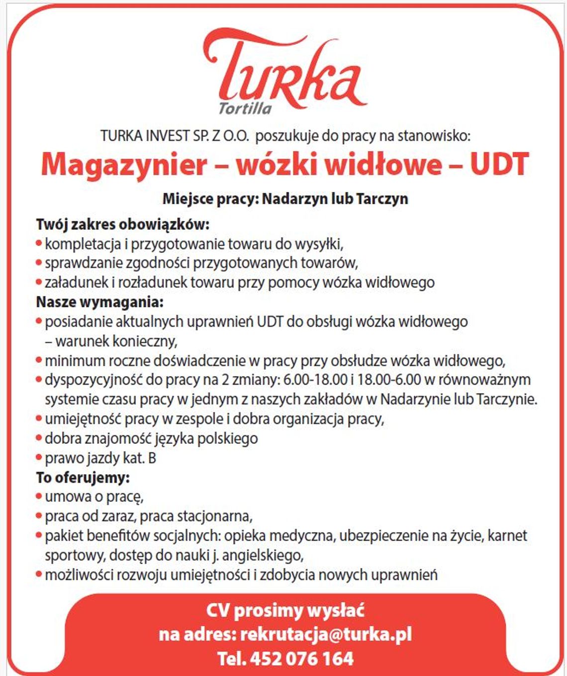 MAGAZYNIER - WÓZKI WIDŁOWE - UDT MAGAZYNIER - WÓZKI WIDŁOWE - UDT