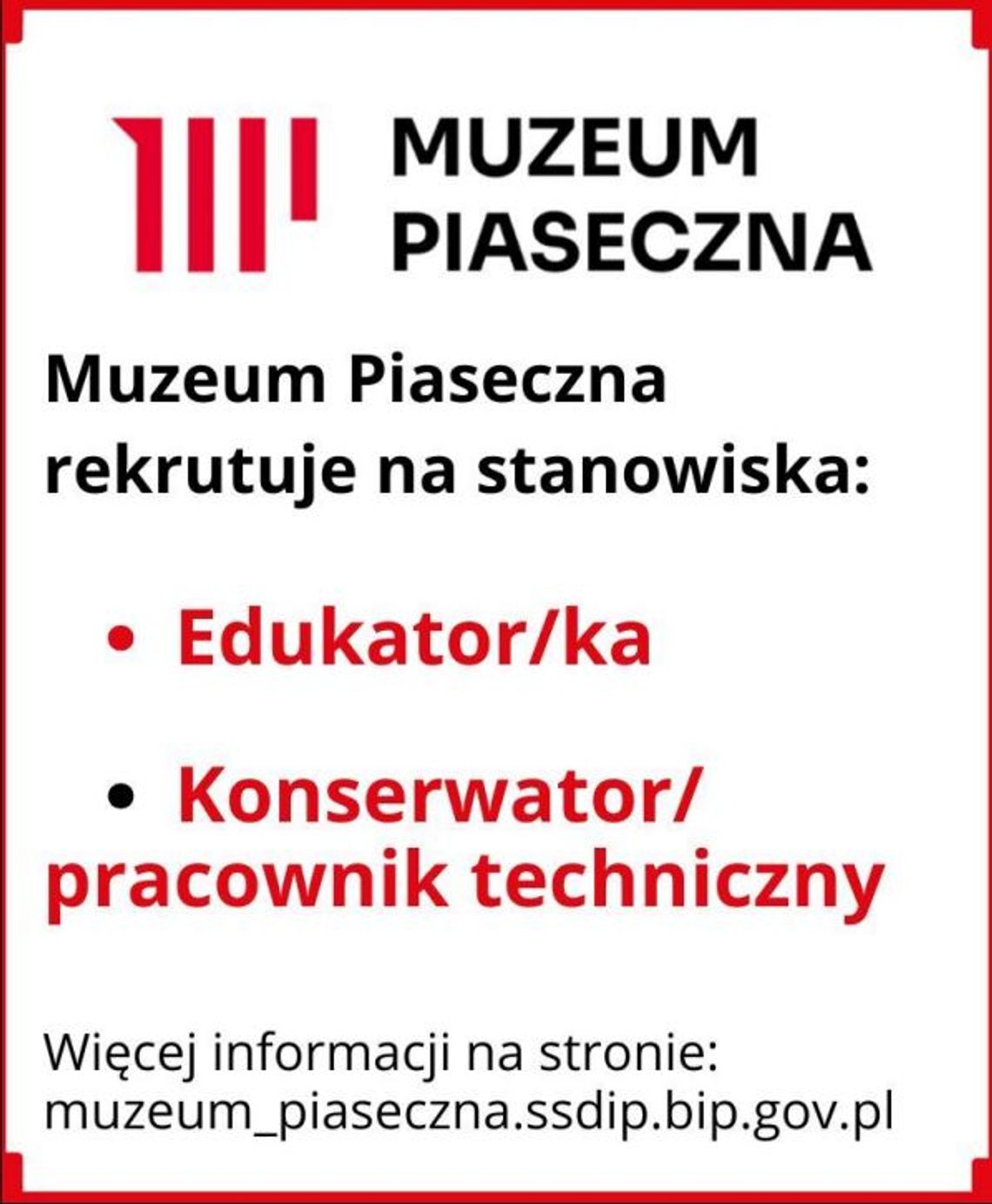 Muzeum Piaseczna rekrutuje