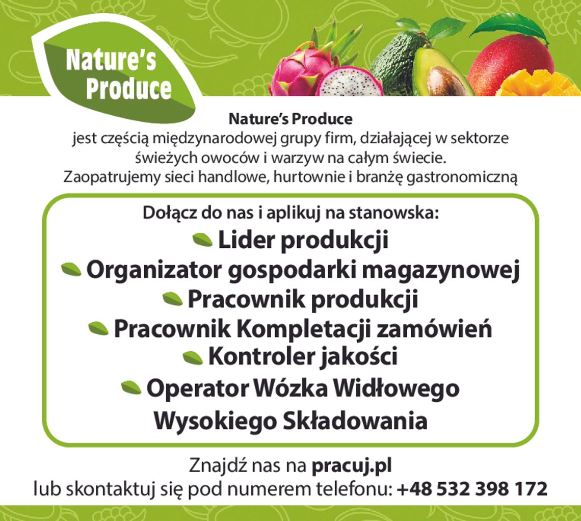 NATURE'S PRODUCE zatrudni
